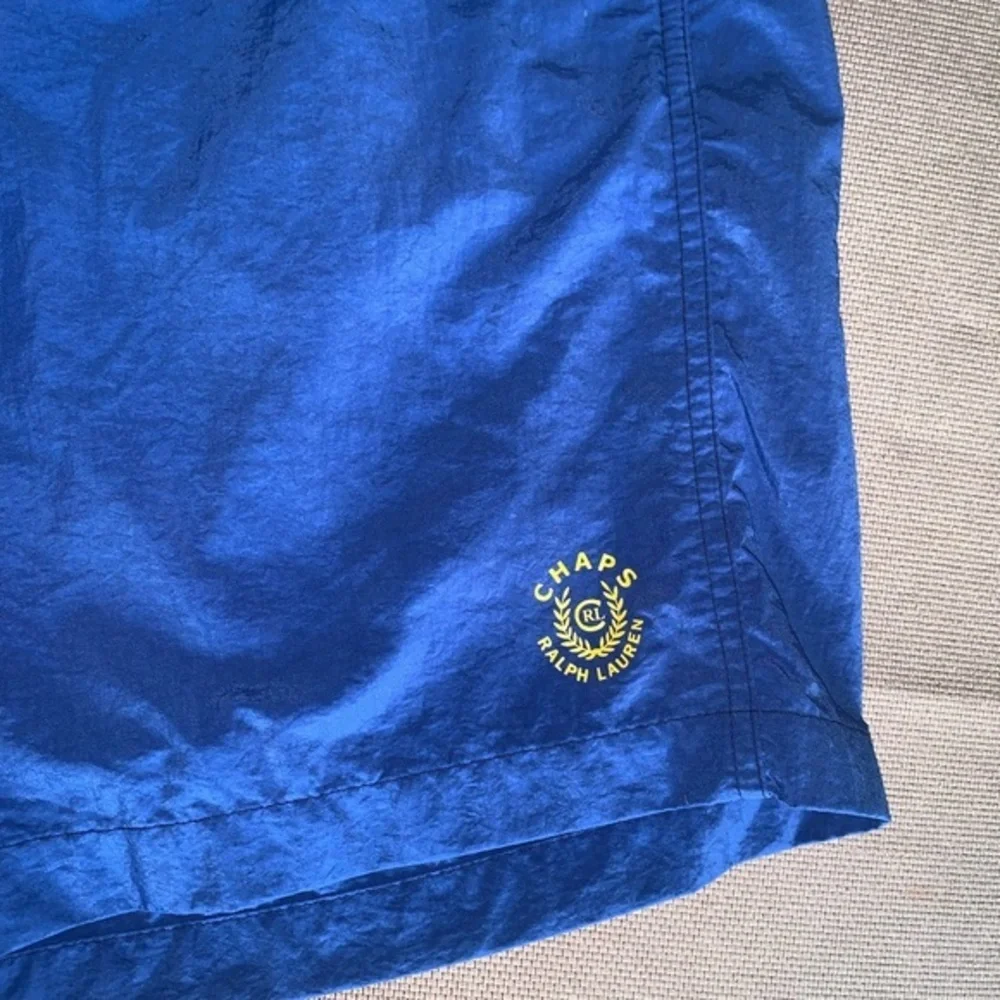 Men's Large Vintage Chaps Ralph‎ Lauren Blue Swim Trunk Bottoms  With Pocket